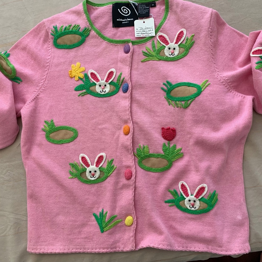 Easter Sweater by Michael Simon Event, Medium, Vintage New